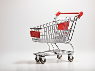 An empty shopping cart isolated on a white background