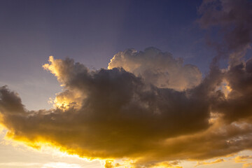 Fototapeta premium beautiful big clouds at sunset