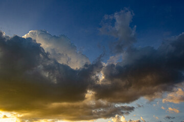 beautiful big clouds at sunset