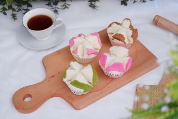Bolu kukus is an Indonesian traditional sponge cupcake