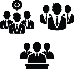 set of team of businessman set icon