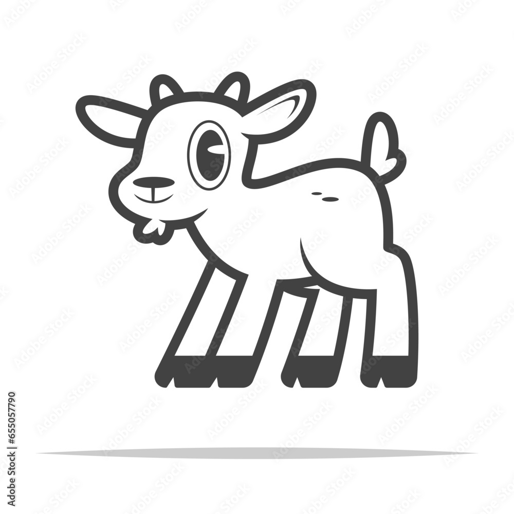 Wall mural Goat outline icon transparent vector isolated