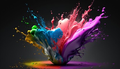 Splash of color paint, with luma matte, ready for compositing. High detailed paint splash - obrazy, fototapety, plakaty
