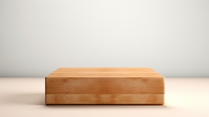 square wooden podium isolated