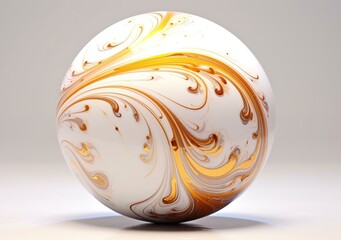 Luxury Gold Marble texture ball. Panoramic Marbling texture design object. AI Generative.