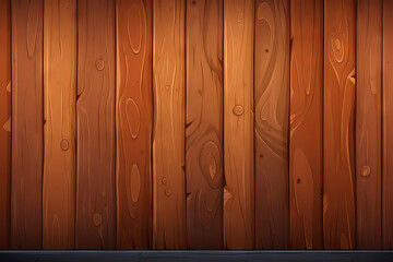 Illustrated wooden panel wall texture, vertical rich color wooden planks - obrazy, fototapety, plakaty
