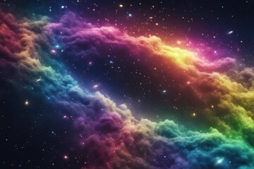 Colorful astral heaven with rainbow hues