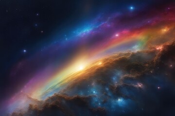Colorful astral panorama with a rainbow touch