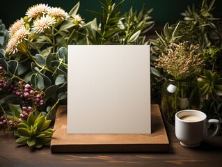 Create your masterpiece on blank paper with ample copy space. Sip on a refreshing coffee and let the beauty of flowers inspire your creativity.
