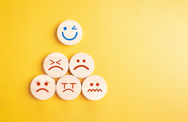 Wellness positive emotion icon, mental health assessment max positive. Thinking boost energy or...
