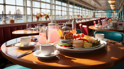 table setting at restaurant HD 8K wallpaper Stock Photographic Image