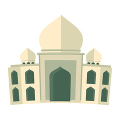 Vector muslim mosque religious temple building vector illustration isolated on a white background