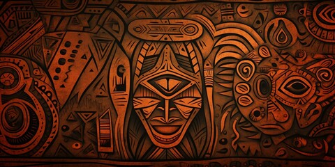 african tribal pattern background - obrazy, fototapety, plakaty