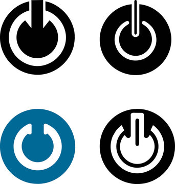 set of power knob icon vector