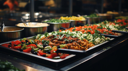 Obraz premium shish kebab on skewers HD 8K wallpaper Stock Photographic Image