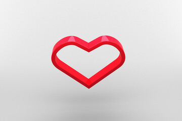 Digital png illustration of red heart on transparent background