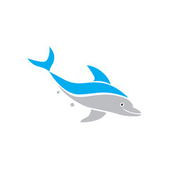 dolphin logo design, abstract vector illustration