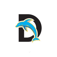 letter D logo racing illustration design vector template
