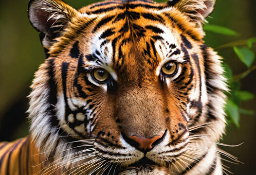 Tiger. Wildlife. Big Cat. Stripes. Feline. Predator. Majestic. Endangered Species. Safari. Nature. Carnivore. Jungle. Wild Animal. Stalking. Beautiful. Powerful. Wildlife Photography. AI Generated.