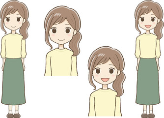ロングスカートの可愛い女性