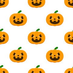 Cartoon pumpkin seamless pattern background.