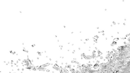 water splashes and waves on white background,3d rendering