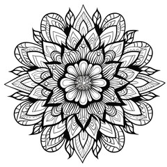 floral mandala coloring page 