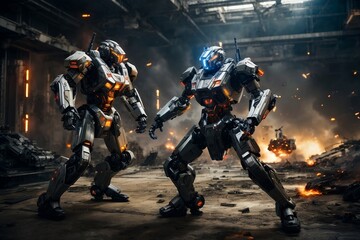 Naklejka premium robotic way in the future world