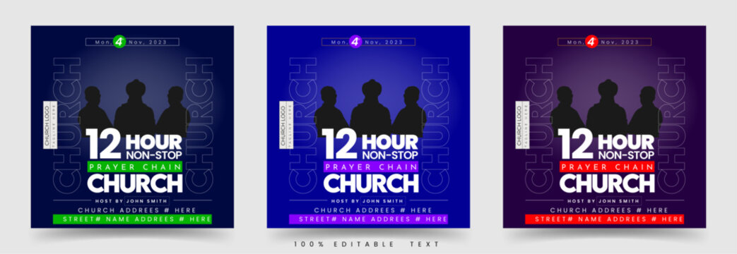 Church conference social media post or worship square flyer banner