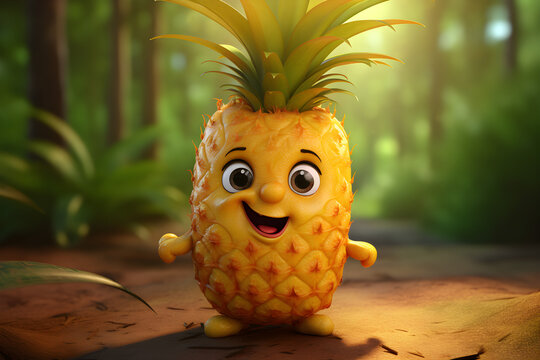 Cute cartoon pineapple character