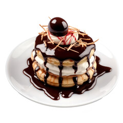 Chocolate syrup waffle