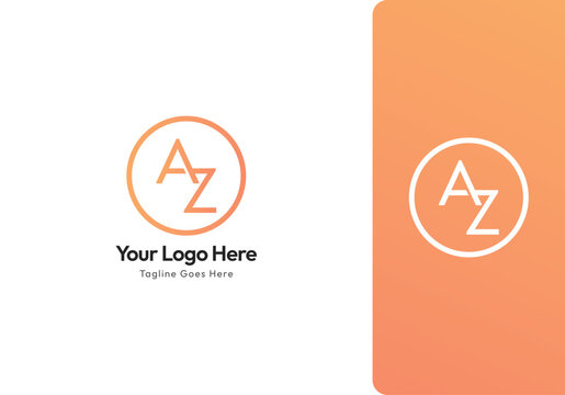 Creative Minimal Initial AZ logo and ZA Logo. Letter AZ ZA Logotype, elegant monogram. Premium Business logo icon.