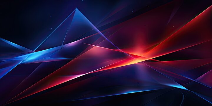 Abstract 3d background, glowing geometric shapes pattern texture on dark black background