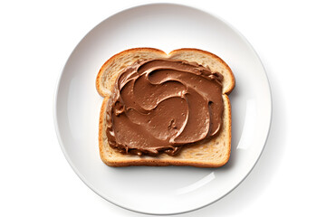 Plate of toast with chocolate hazelnut spread
