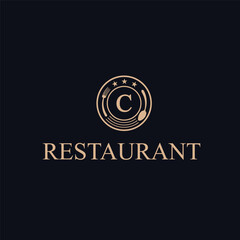 New restaurant logo template vintage