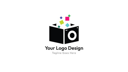 3d Studio Camera Logotype Vector Pixel Illustration Logo design