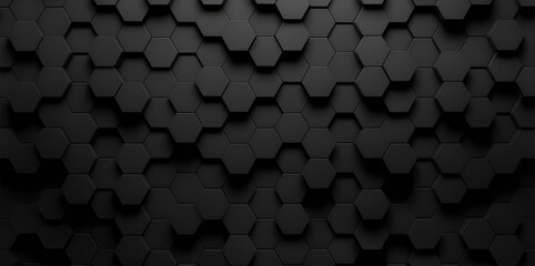 Dark black hexagon wallpaper background