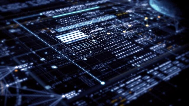 Advanced data matrix simulation UI with cutting-edge digital environment with a dynamic and immersive display of interconnected data matrix information networks systems background