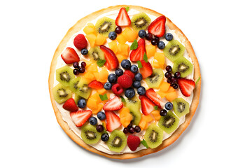 Fruit pizza isolated on white
