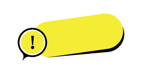 text with exclamation mark on white background	