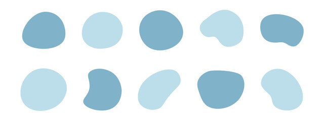 かわいい抽象的なゆるゆるフレーム 流体シェイプ　流動体　Set of cute abstract shapes.Vector loose frame.