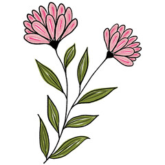 double flowers in pink tones