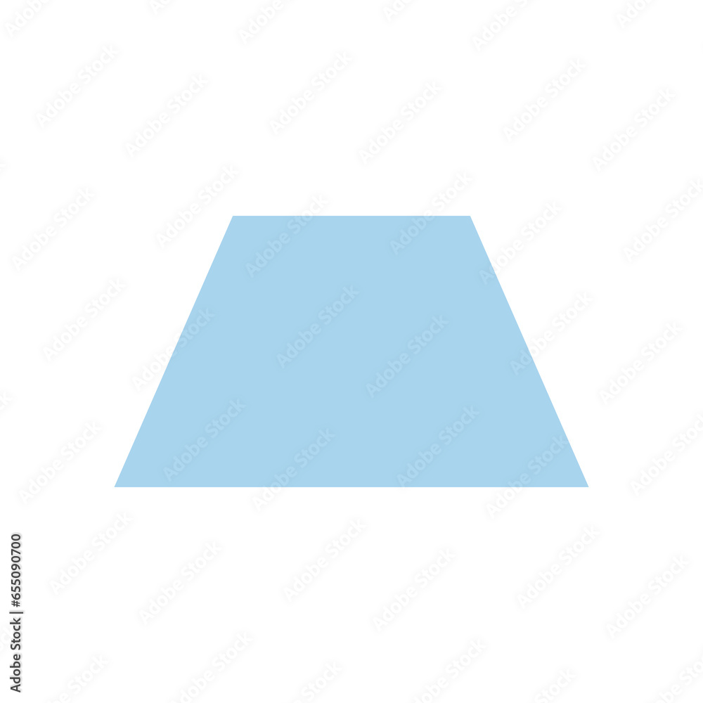 Wall mural blue trapezoid basic 2d shapes, geometric trapezoid symbol