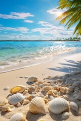 Fototapeta na wymiar Generative AI image of a beautiful sunny beach