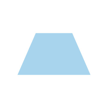 blue trapezoid basic 2d shapes, geometric trapezoid symbol