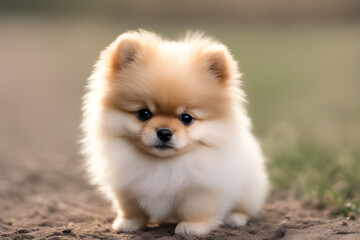pomeranian spitz puppy Generative AI