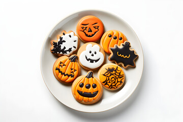 Halloween cookies on a plate