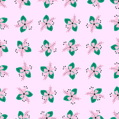 Flower bouquet seamless pattern. Suitable for backgrounds, wallpapers, fabrics, textiles, wrapping papers, printed materials, and many more.