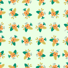 Flower bouquet seamless pattern. Suitable for backgrounds, wallpapers, fabrics, textiles, wrapping papers, printed materials, and many more.