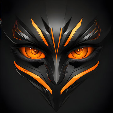 Black and yellow mask 3D logo inspiring egal